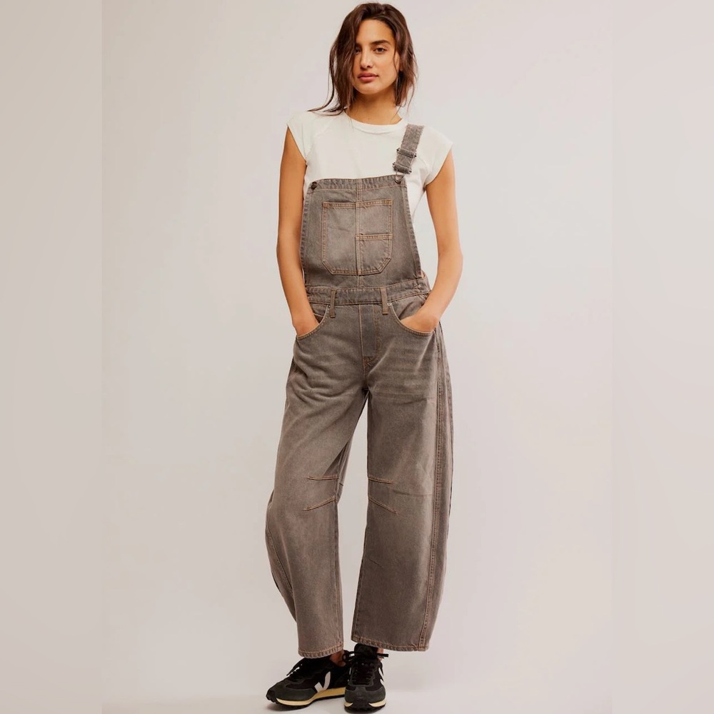 Women's Gray Denim Overalls